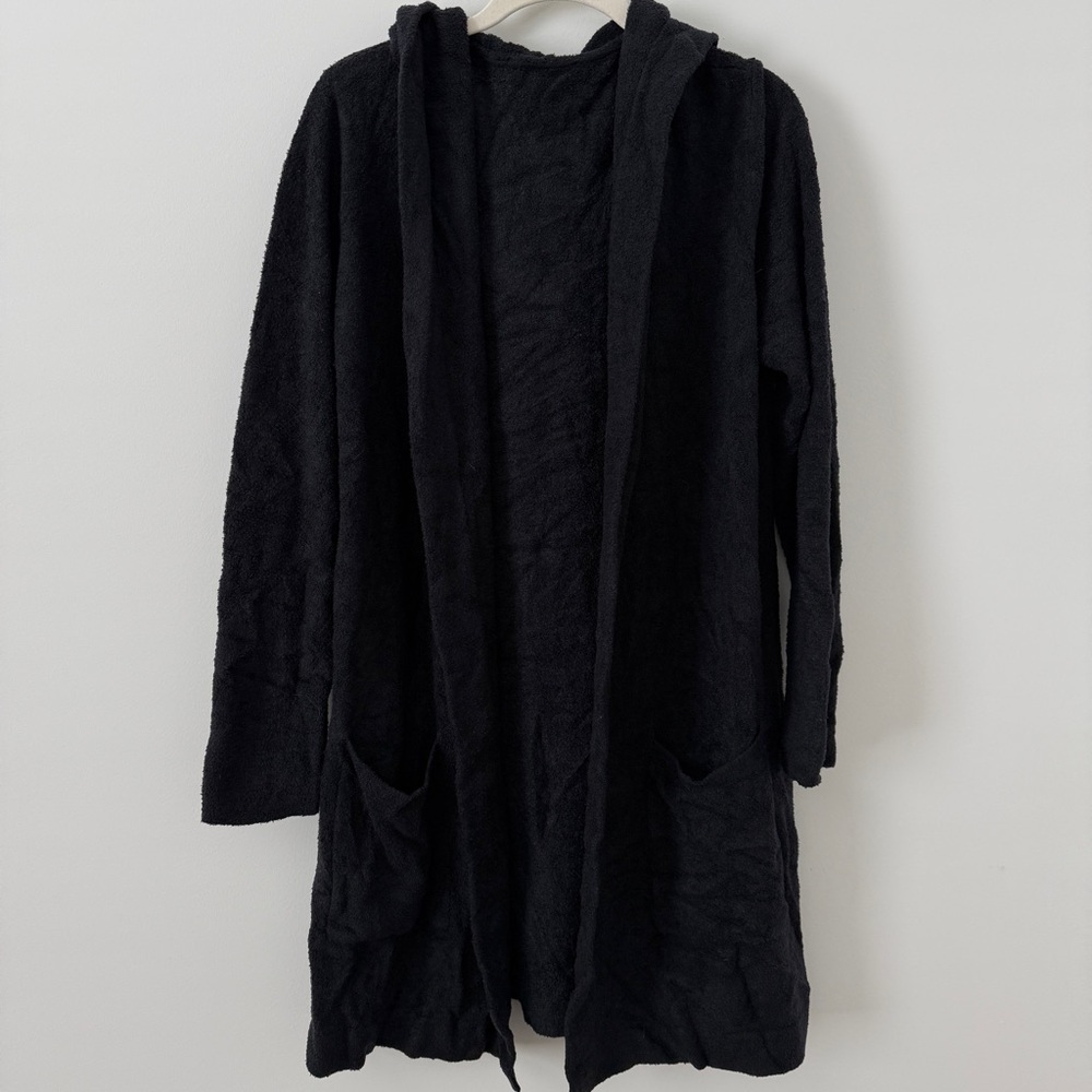 Barefoot Dreams Black Hooded Cardigan